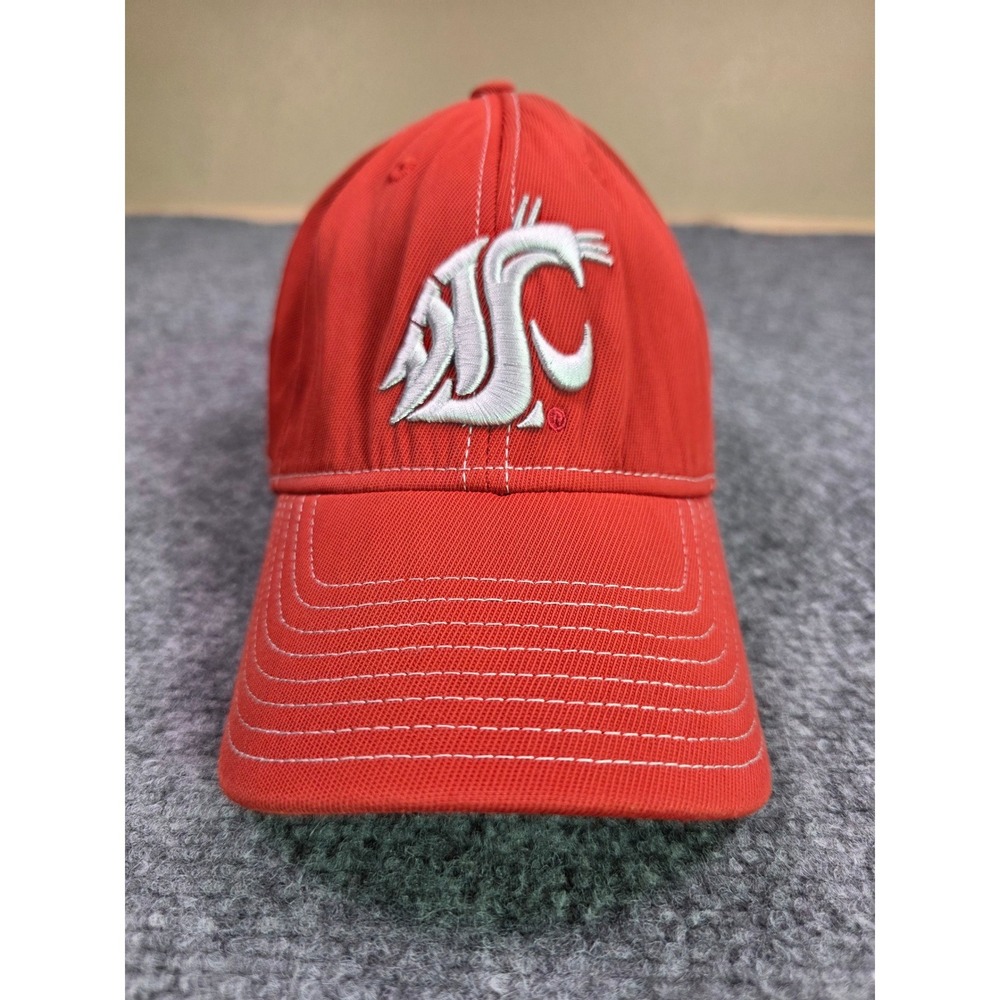 Washington State Cougars Hat OSFA Adidas Red White Topstitch Embroidered Logo